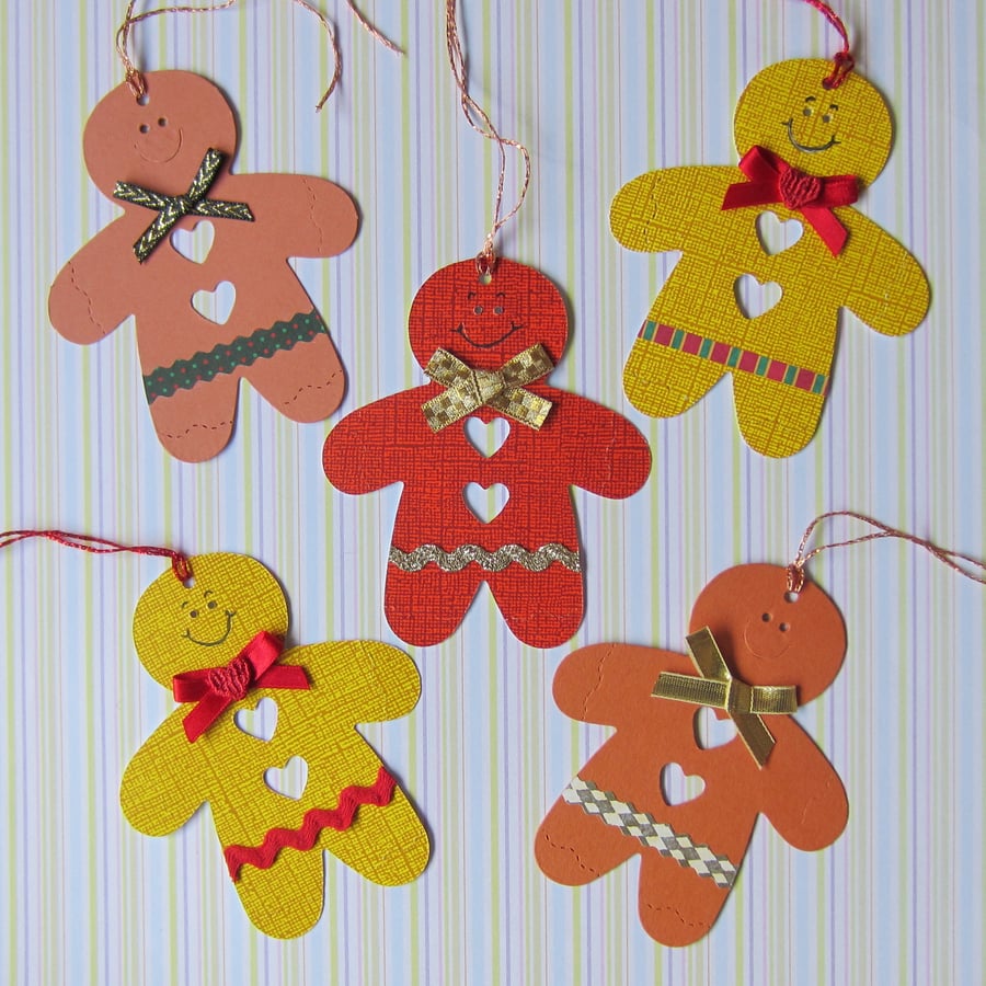 SALE 5 Gingerbread Men Gift Labels
