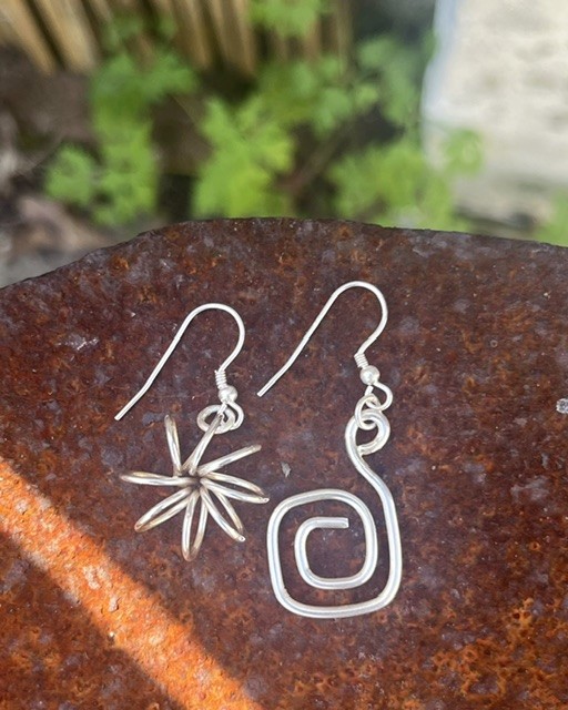 Handmade Sterling Silver 925 Asymmetric Drop Earrings - Summer Seconds