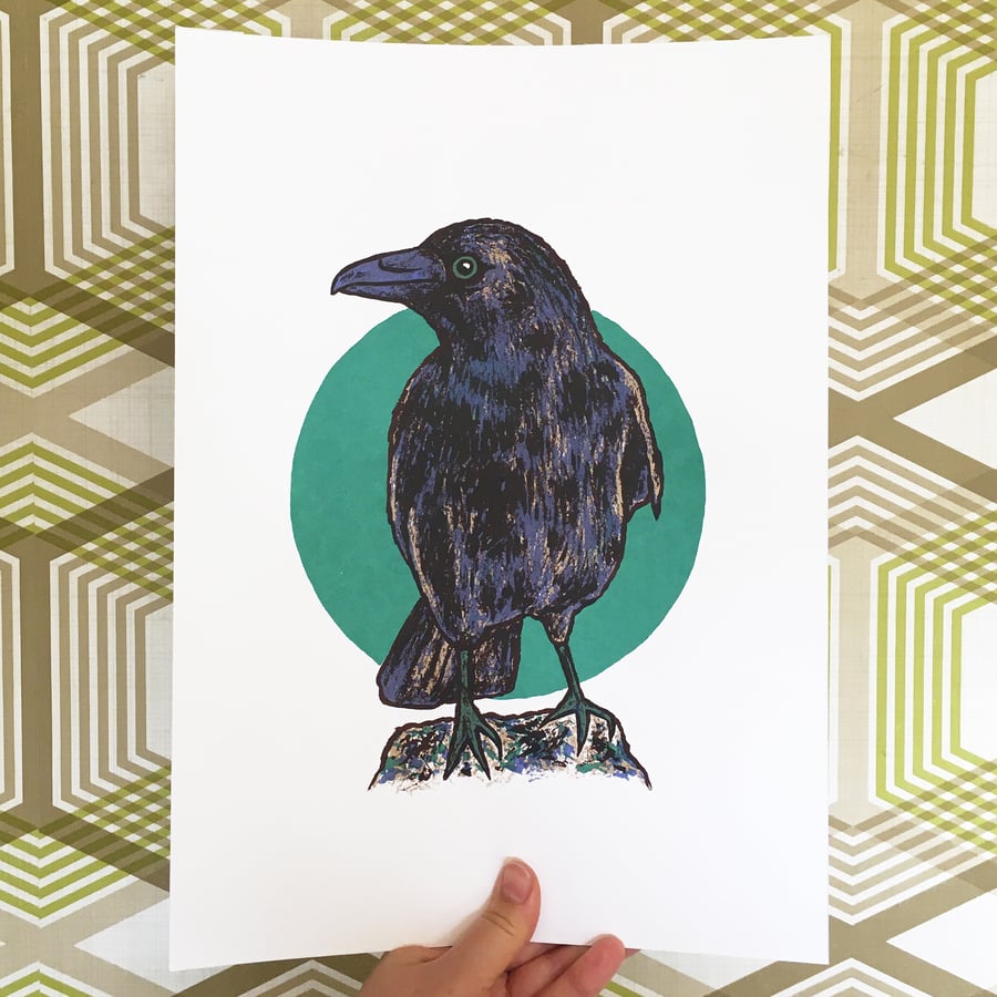 Crow, 4-colour screen print