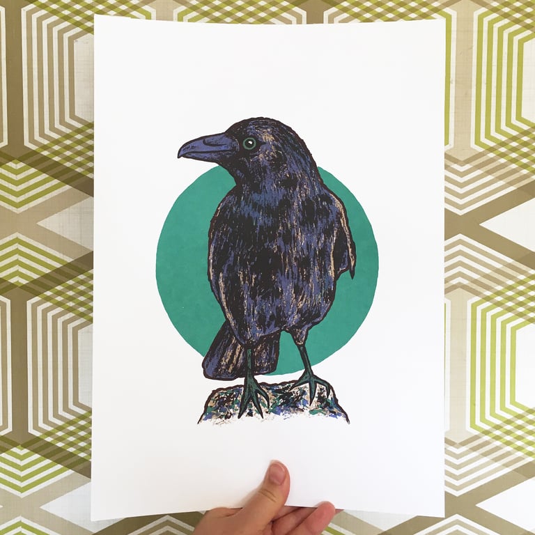 Crow, 4-colour screen print