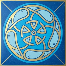 Celtic Fish Linocut