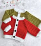 Baby's First Christmas Cardigan - Crochet in Red or Green