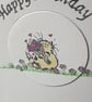 Cute cat with bouquet birthday card  - Image 3