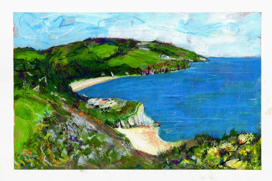 A4 print of Blackpool Sands South Devon on 250 Fedrigoni card