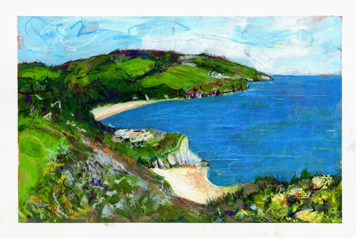 A4 print of Blackpool Sands South Devon on 250 Fedrigoni card