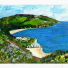 A4 print of Blackpool Sands South Devon on 250 Fedrigoni card