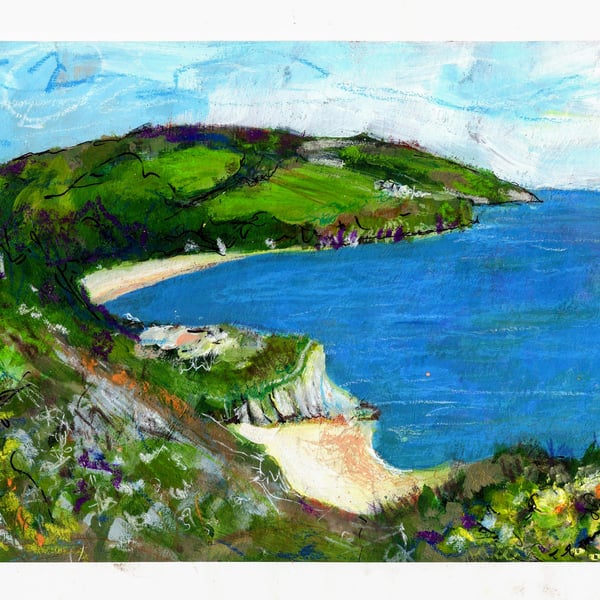 A4 print of Blackpool Sands South Devon on 250 Fedrigoni card
