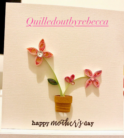 Quilled Begonia Mothers Day Card
