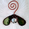 Forever Mistletoe Stained Glass Hanging Decoration