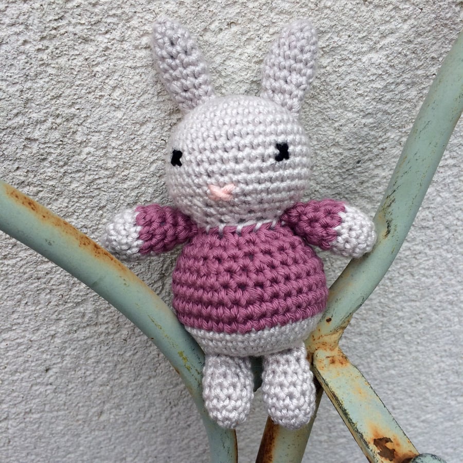 Mauve crochet bunny