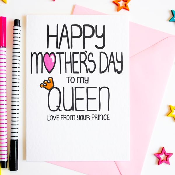 Happy Mother's Day to my Queen Love From Your Prince Mother's Day Card