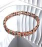 Warm Tones Crackle Glass Beaded Necklace Iridescent Sparkle Statement Choker