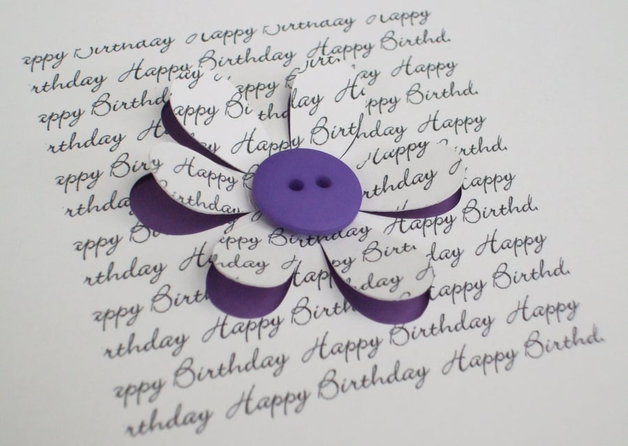 Birthday card - Button Flower