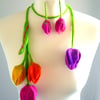   SALE...  Hand Felted, Wool Jewelry felted scarf necklace-100% WOOL MERINO