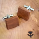Handmade Hawthorn Wood Cufflinks — 5th Anniversary Gift, Unique Gift, Scotland