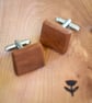Handmade Hawthorn Wood Cufflinks — 5th Anniversary Gift, Unique Gift, Scotland