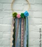 Felt Succulent and Flower Ribbon Wooden Hoop Hanging - Image 1