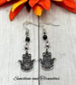 Obsidian and Electroplated Hematite Earrings - Handmade - Drop Earrings - Image 7