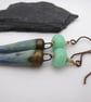 green ceramic spike earrings - Image 1