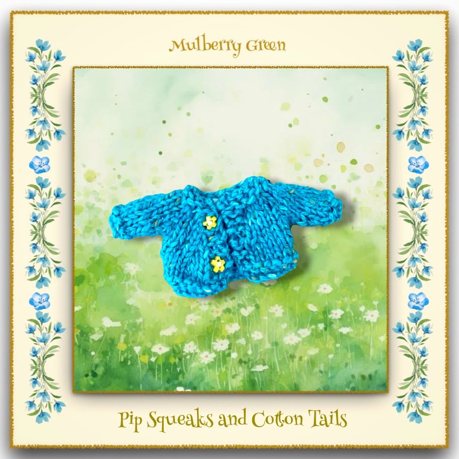 Pip Squeaks and Cotton Tails Turquoise Cardigan 