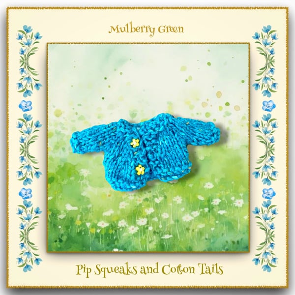 Pip Squeaks and Cotton Tails Turquoise Cardigan 