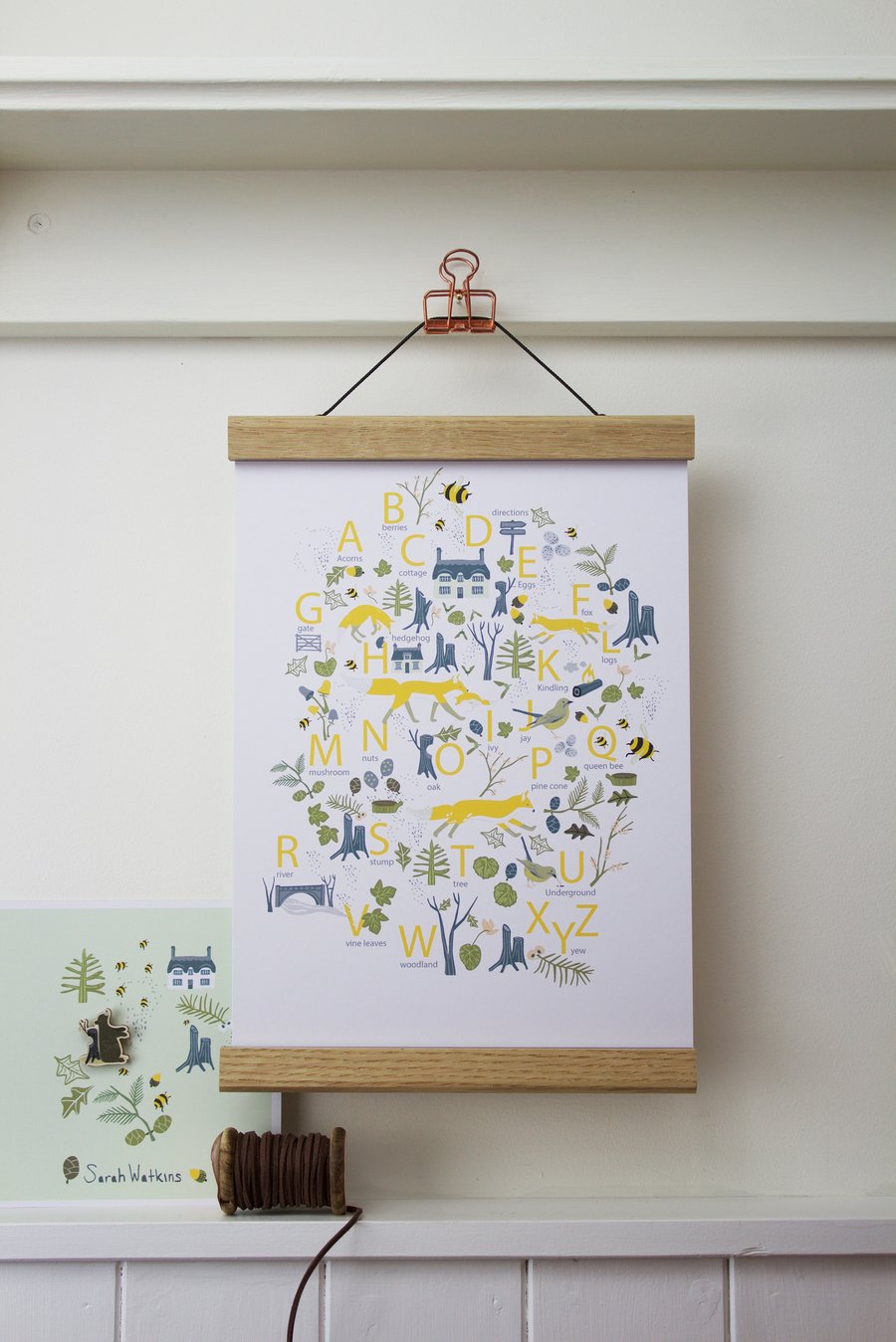 Woodland ABC Poster with Oak Hanger