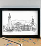 Reykjavík Skyline Art Travel Print - Image 2