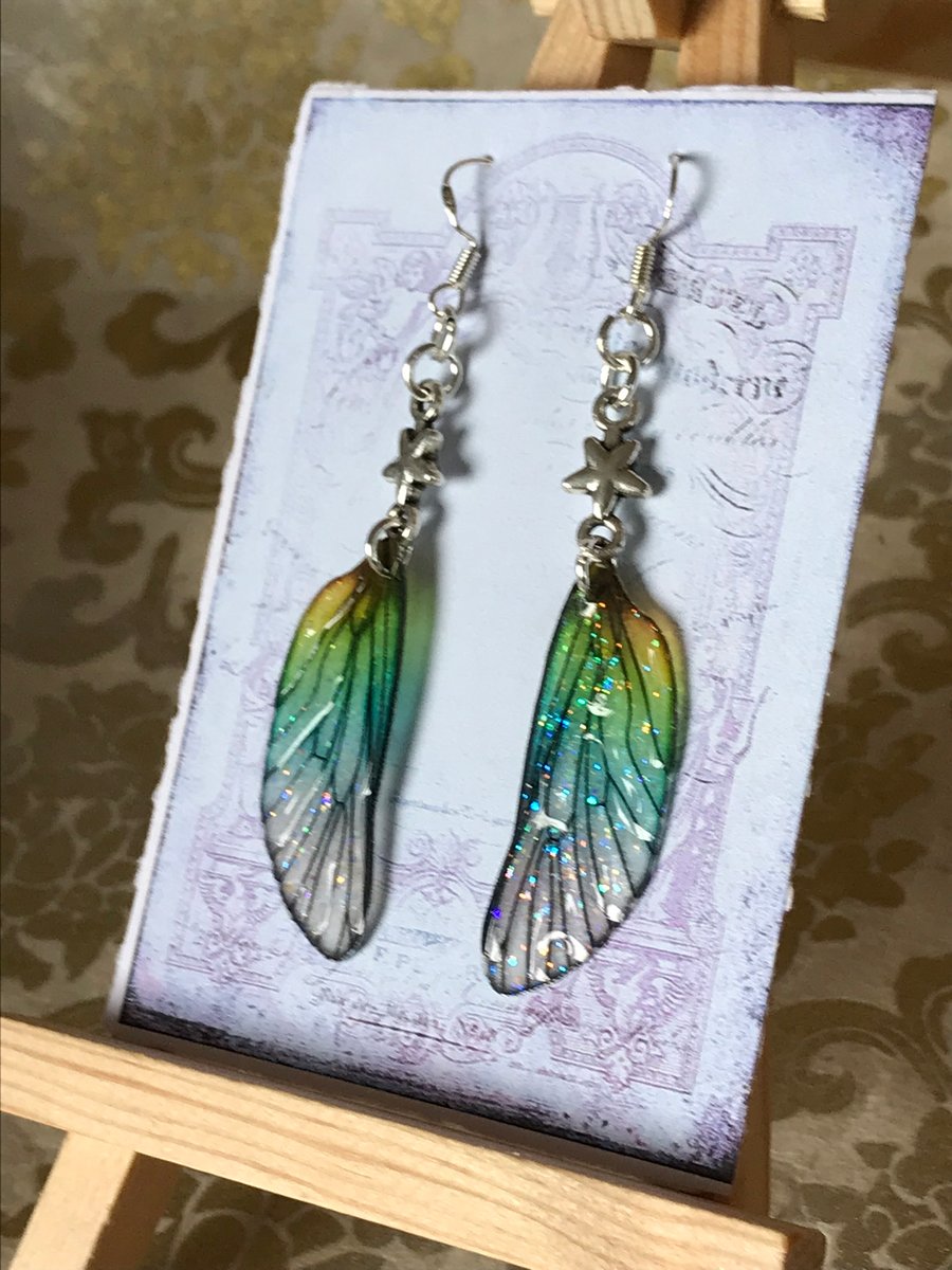Sparkling Fairy Wings Star Sterling Silver Earrings