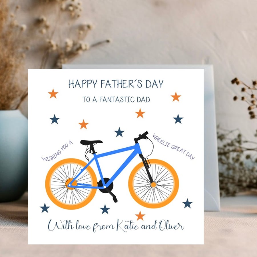 Personalised Father's Day Card - Bicycle - Bike Riding Theme
