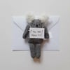 Small Pocket Koala holding Note, I Miss You, Gift