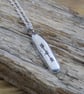 Silver pebble pendant, necklace, nugget, 'heart and arrows'