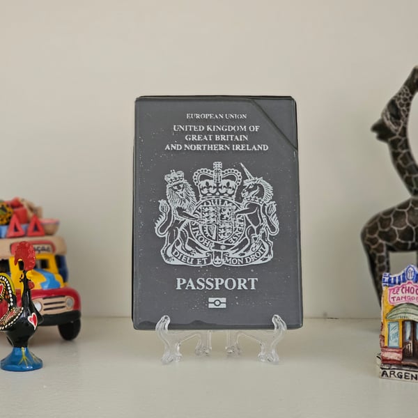 White Enamelled Clear British Passport - Clipped top right corner