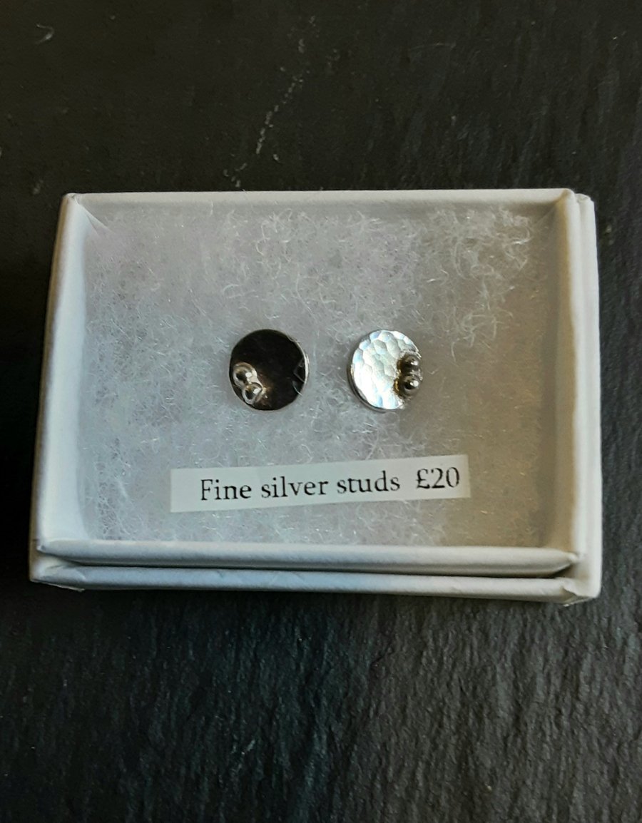 TINY FINE SILVER STUDS WITH BOBBLES - 6MM