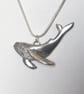 Handmade Whale Necklace recycled pewter; Humpback Whale Sculpute Silver Snake Ch - Image 8