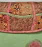 Big corduroy handbag with golden, pink and brown abstract pattern  - Image 4