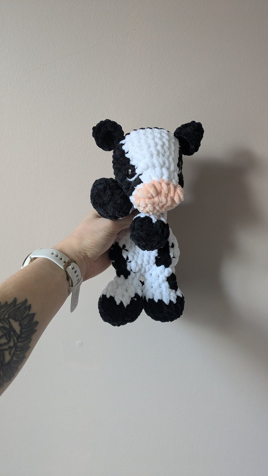 Handmade Crochet Cow or Calf Snuggler – Soft Unstuffed Body Floppy Plushie