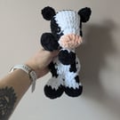 Handmade Crochet Cow or Calf Snuggler – Soft Unstuffed Body Floppy Plushie