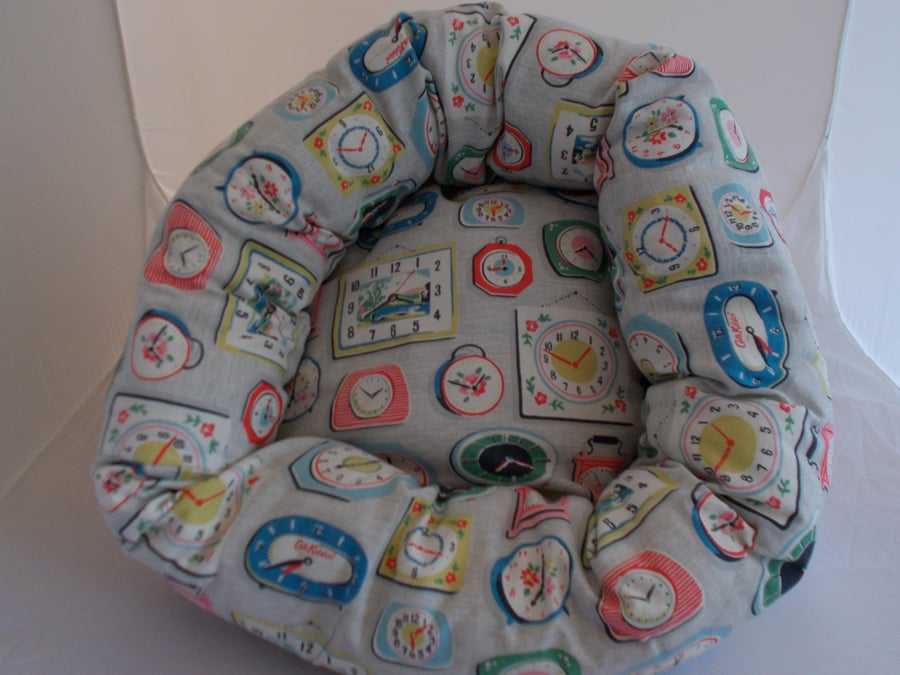 Lovely soft comfy bed for cat or small dog in designer fabric.