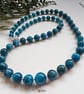 Designer Neon Blue Apatite Sterling Silver Necklace 
