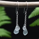 Highland Sea Glass and Sterling Silver 925 Dangly Earrings