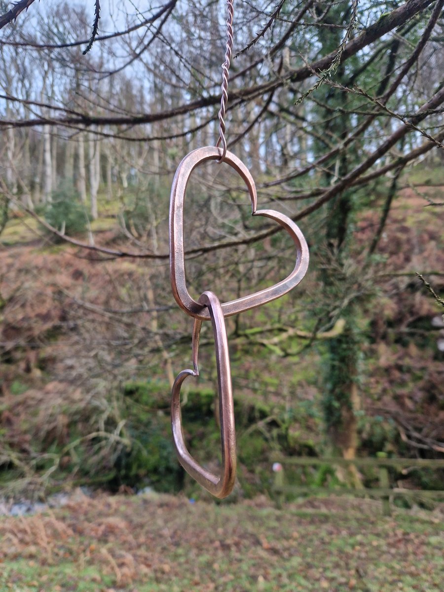 Copper Rustic Tree Hanger Blacksmith Made Hand Forged 