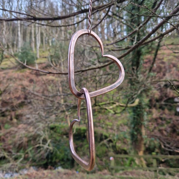 Copper Rustic Tree Hanger Blacksmith Made Hand Forged 