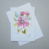 hand painted floral greetings card ( ref FA 345 S5 )