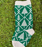 Handmade Green Tree Crochet Christmas Stocking - Image 2