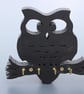 Wooden Owl Wall-Mounted Key Rack – Pine with Brass Hooks - Image 2