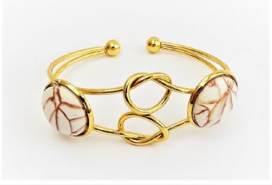Gold Plated Torque Bangle