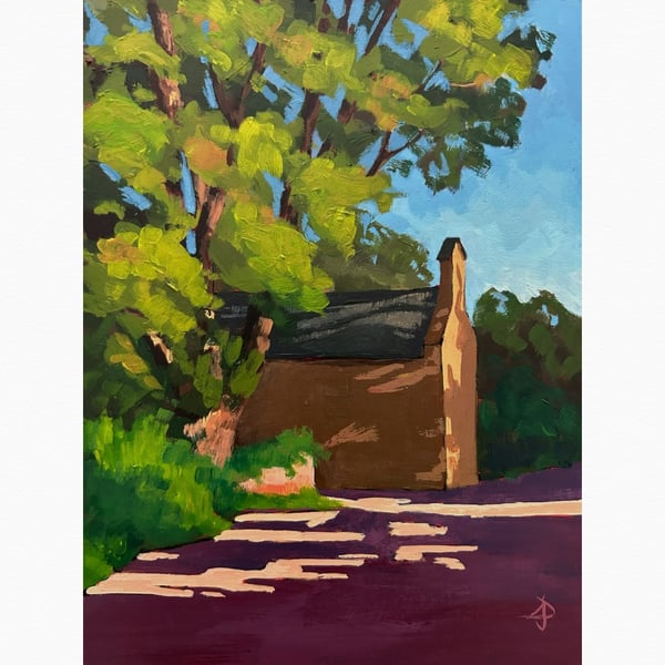 Hopper Hill Morning - Original acrylic painting 
