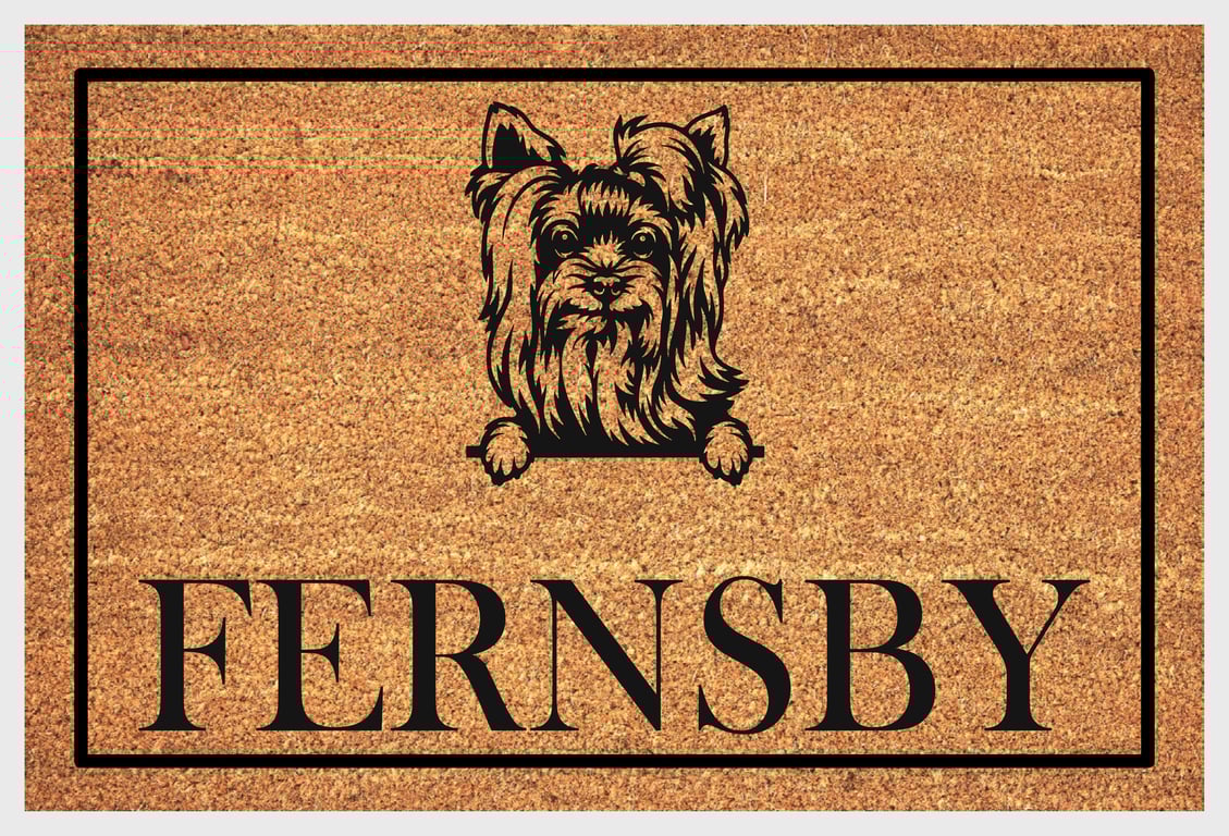 Yorkshire Terrier Door Mat No.1 - Personalised Yorkie Welcome Mat - 3 Sizes