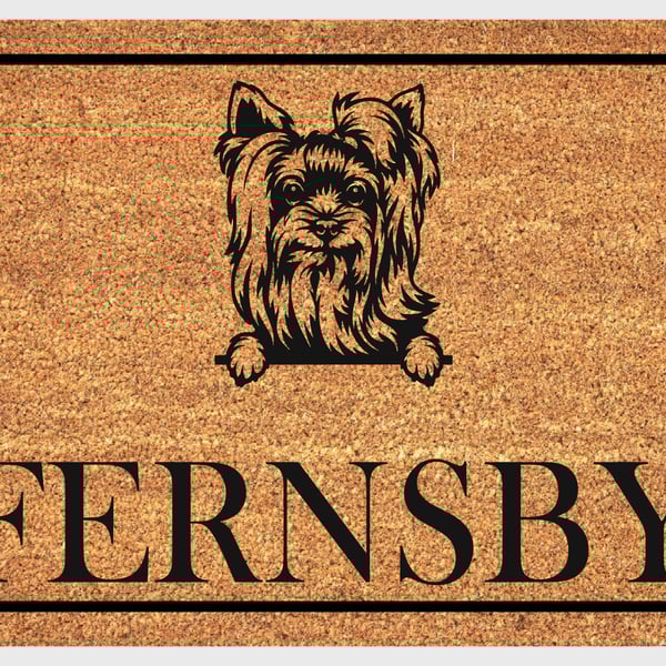 Yorkshire Terrier Door Mat No.1 - Personalised Yorkie Welcome Mat - 3 Sizes