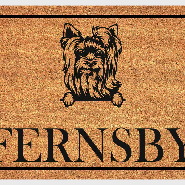 Yorkshire Terrier Door Mat - Personalised Yorkie Welcome Mat - 3 Sizes